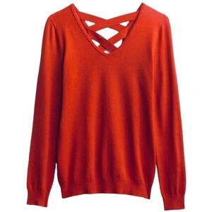 Stitch Fix x Love Ellie Women's Burnt Orange V-Neck Sweater Size XS NWOT